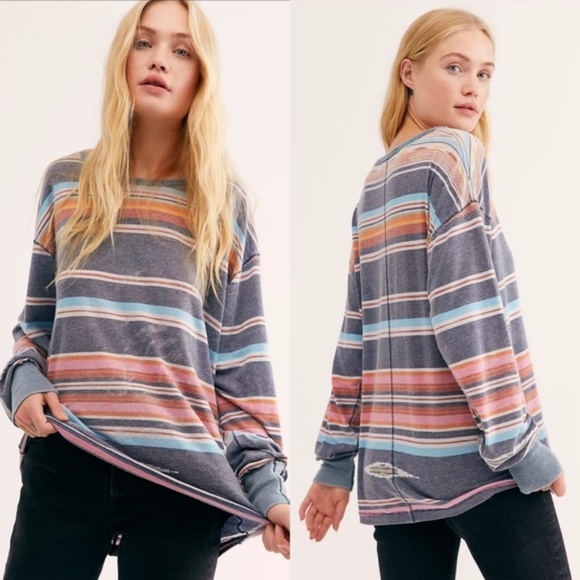 Free People Tops - NWT FREE PEOPLE Arielle Striped Long Sleeve Tee
